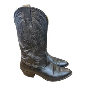 Nocona Classic Black Leather Cowboy Boot Brown Men size 7 D